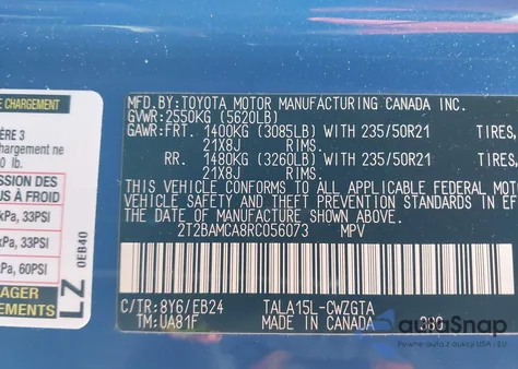 2024 Lexus Rx 350 F Sport Handling z USA, uszkodzony, nr VIN 2T2BAMCA8RC056073